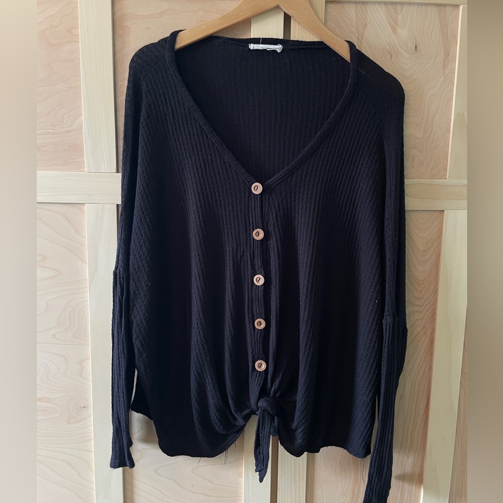 Entro Black Knit Sweater Top